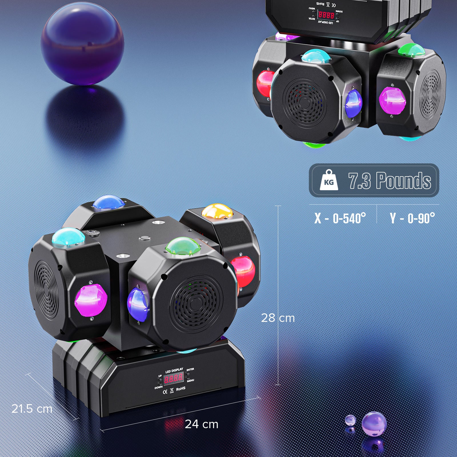 16-Piece 200W RGBW DMx512 Disco Moving Head Light - E49