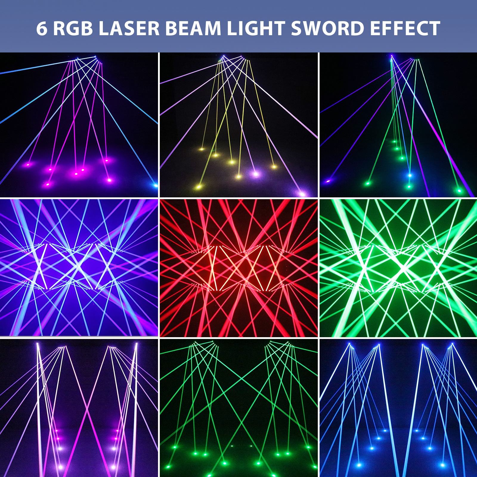 New 6-Eye RGB Infinite Rotation Fan-Shaped DMX512 Moving Head Light - E48