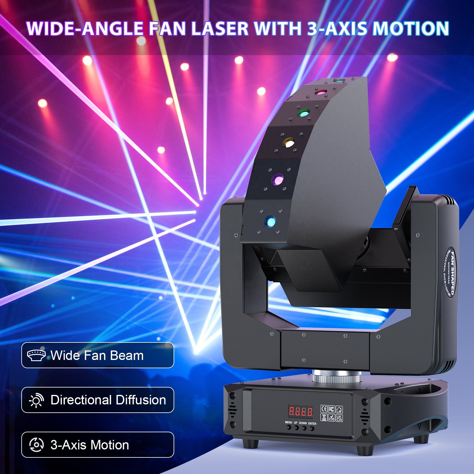 New 6-Eye RGB Infinite Rotation Fan-Shaped DMX512 Moving Head Light - E38