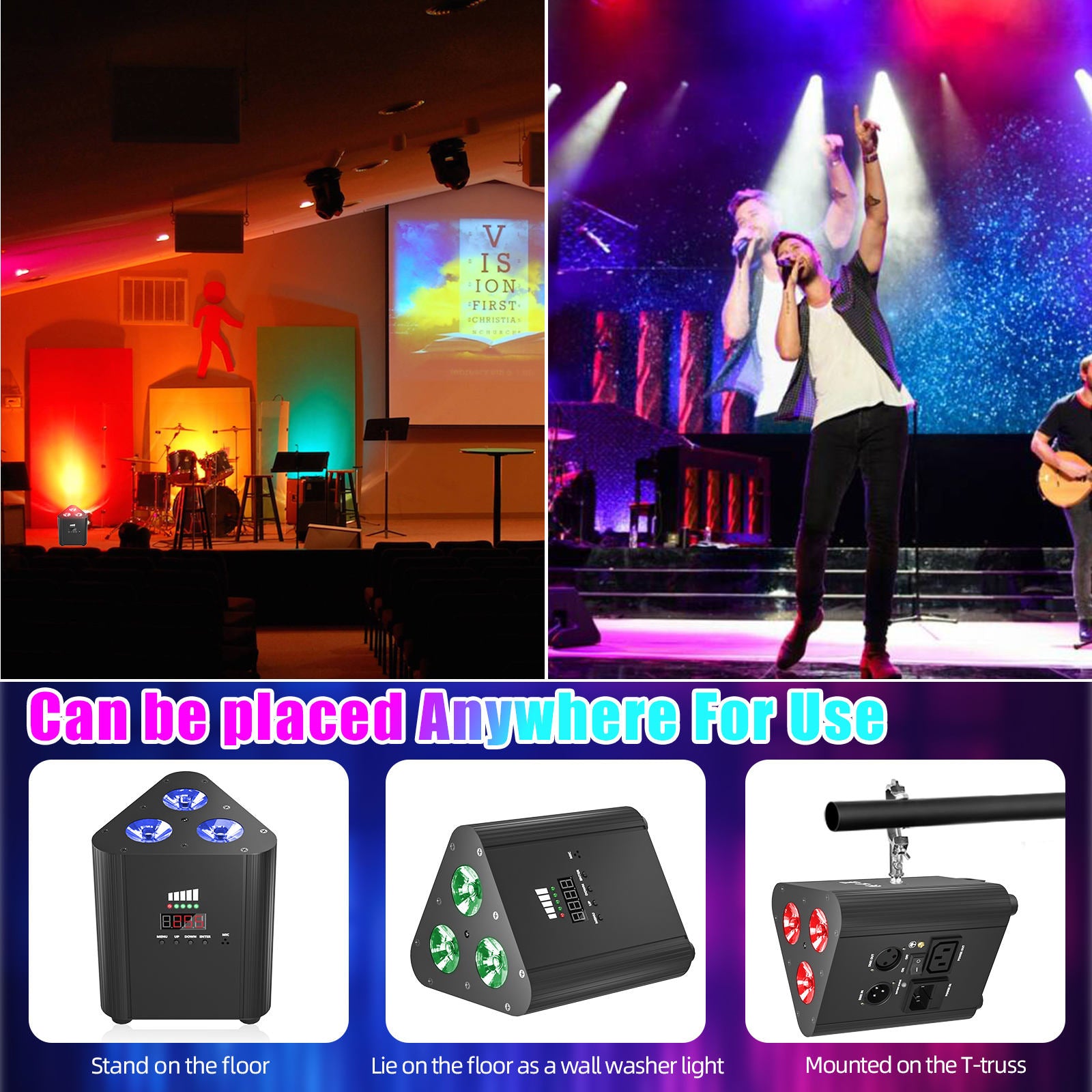 3PCS RGBW 4In1 with battery light wall washer light-P42