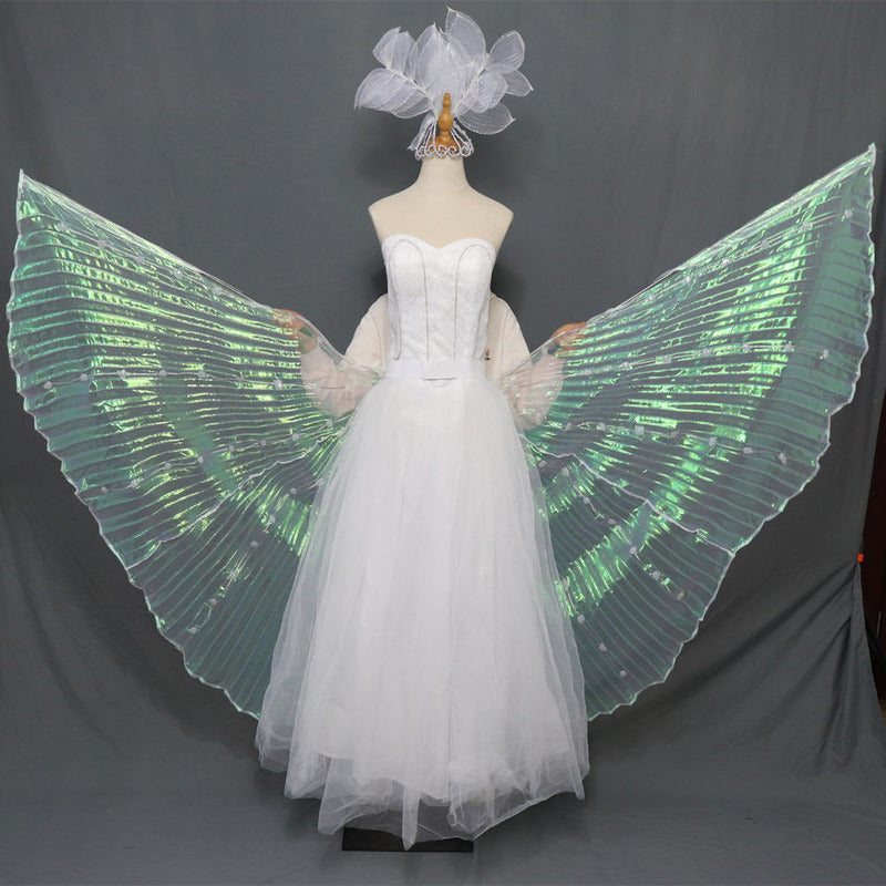 LED Glowing Wedding Dress & Wings for Women Performance Ballet