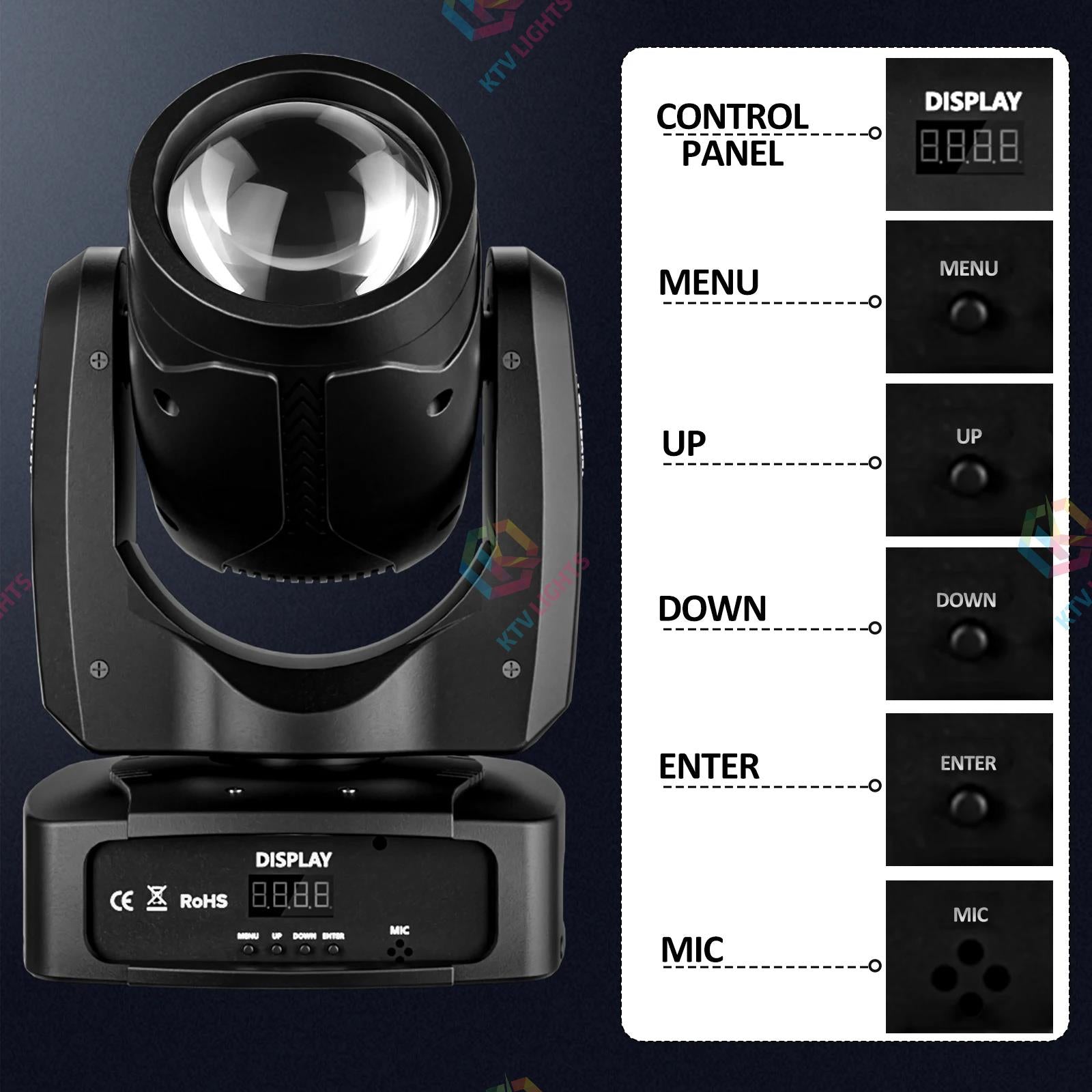 150W RGBW DMX Moving Head Stage Light for DJ Disco Wedding- E80