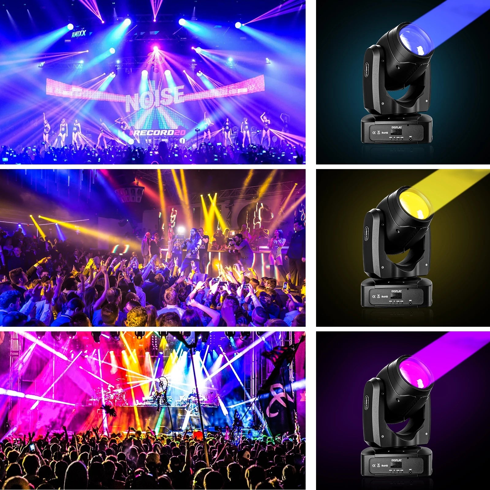 150W RGBW DMX Moving Head Stage Light for DJ Disco Wedding- E80