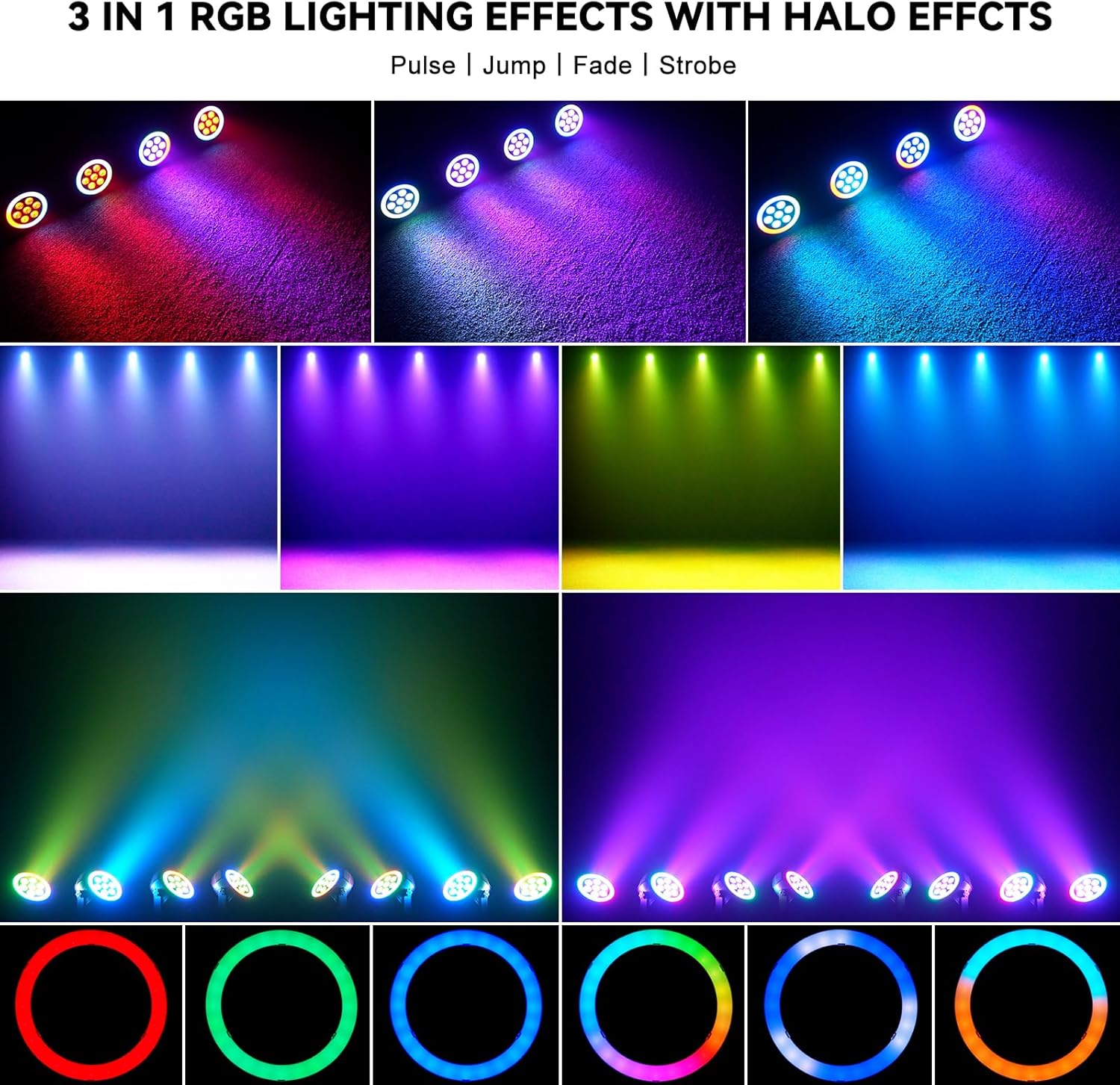 7 LED RGB Rechargeable Par Light - P48