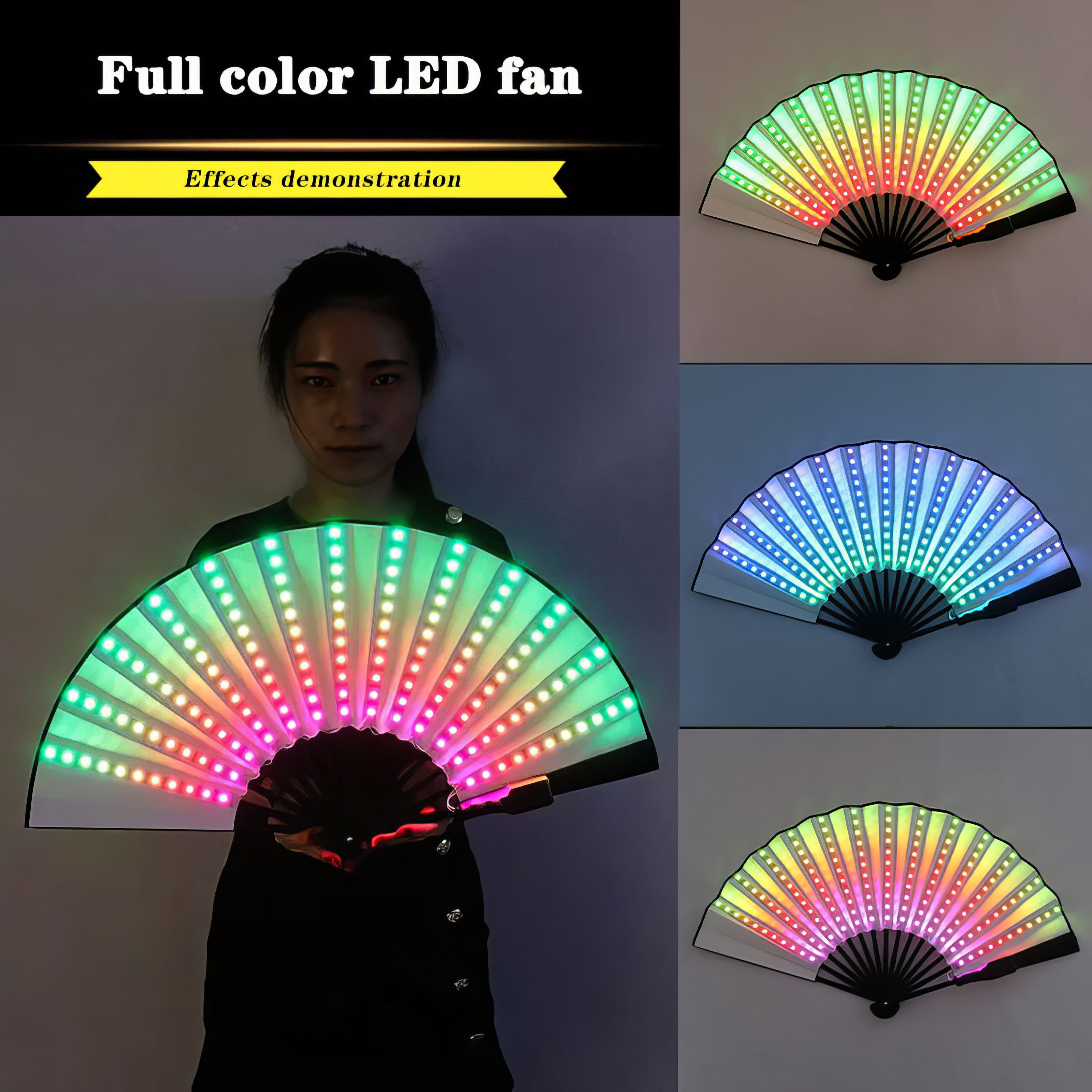 LED Illuminated Folding Fan - M15