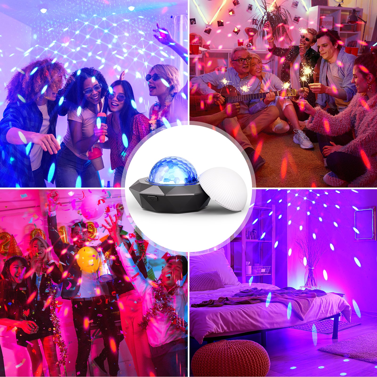 Mini USB Rechargeable Magic Ball Disco Light-C2