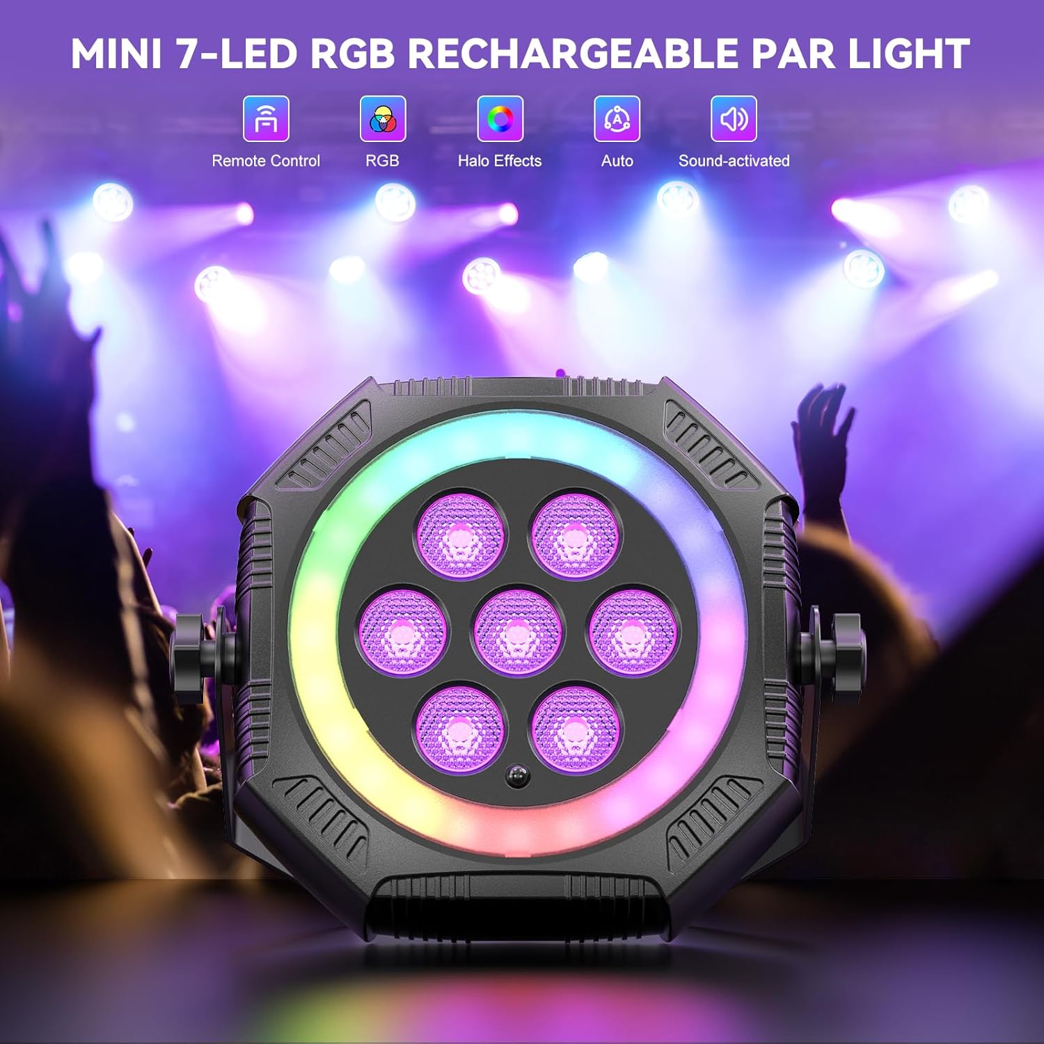 7 LED RGB Rechargeable Par Light - P48