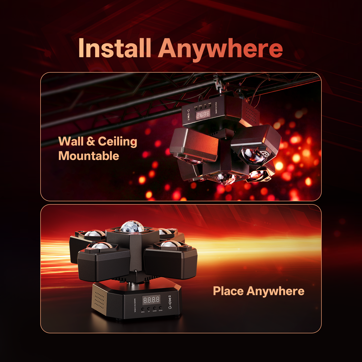 RGBW four-arm magic ball stage light-E73