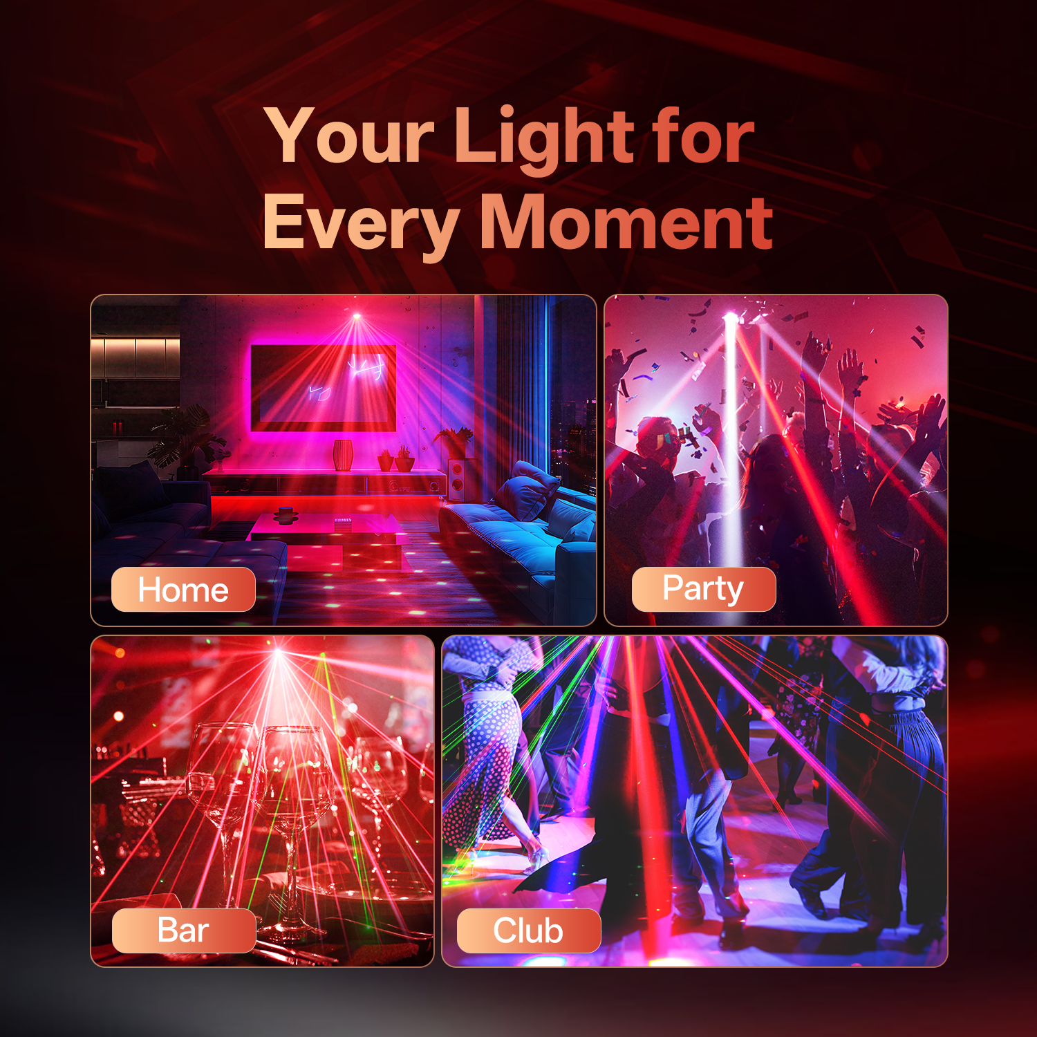 RGBW four-arm magic ball stage light-E73