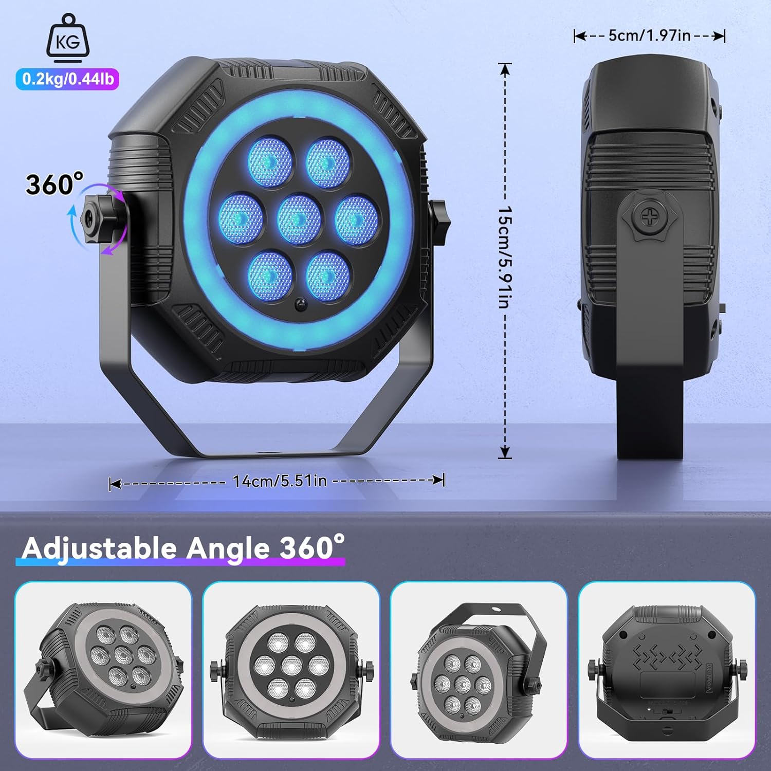 7 LED RGB Rechargeable Par Light - P48