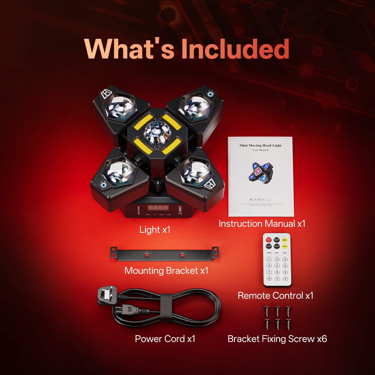 RGBW four-arm magic ball stage light-E73