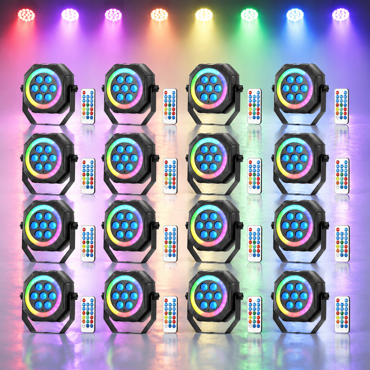 KTVLIGHTS 7-LED RGB Rechargeable PAR Stage Light-P48