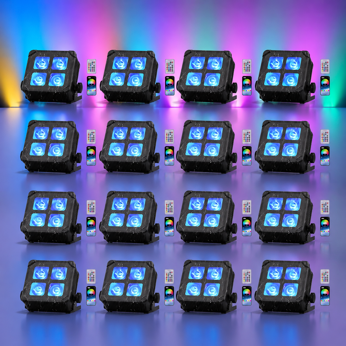 KTVLIGHTS 4x15W RGBW IP65 Battery-Powered LED PAR Light-P15