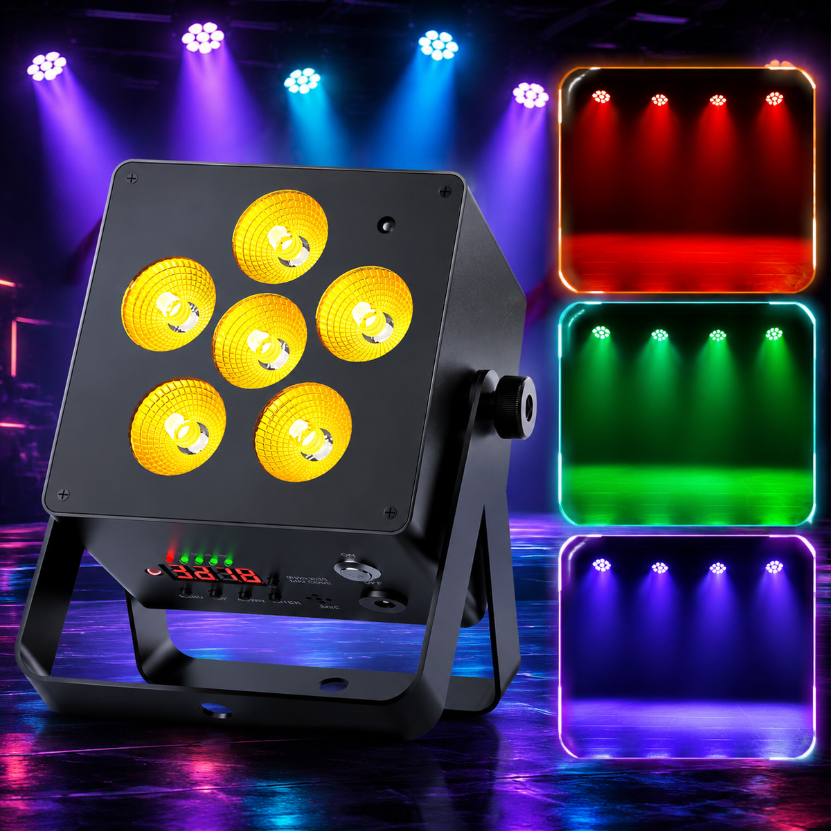 KTVLIGHTS 50W RGBW 6-in-1 Rechargeable Battery LED PAR Light-P49