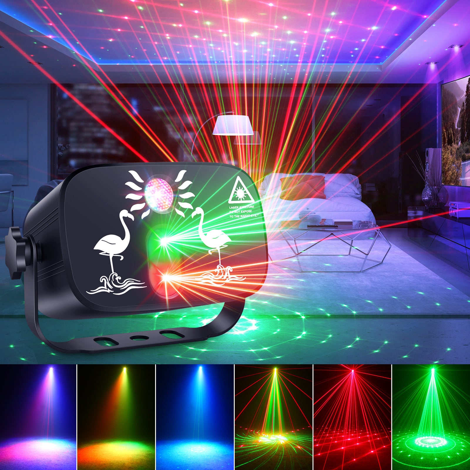 RGB + RG Laser Party Light with Remote Control - E52