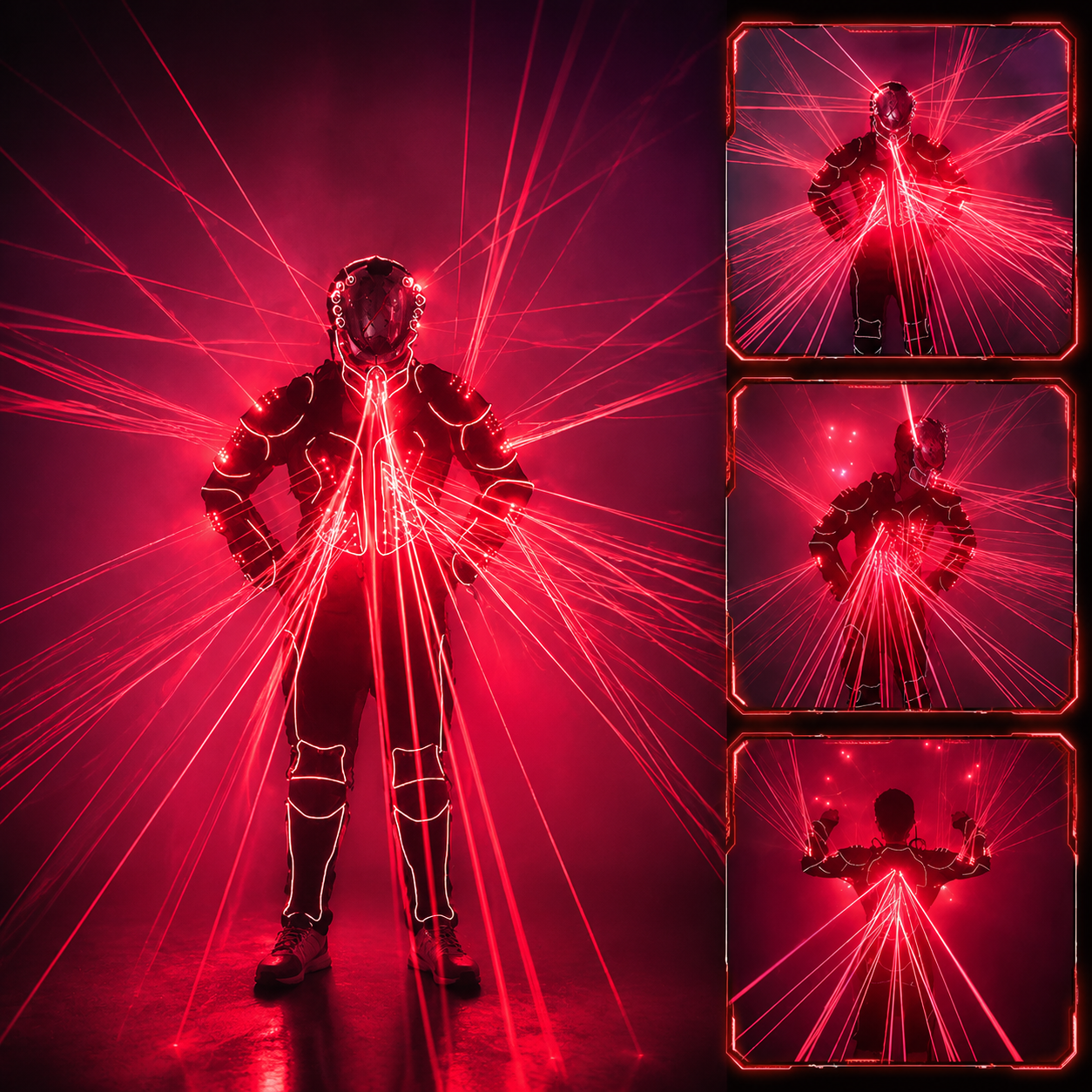 KTVLIGHTS Red Laser Robot Costume for Stage & Party Shows-M55