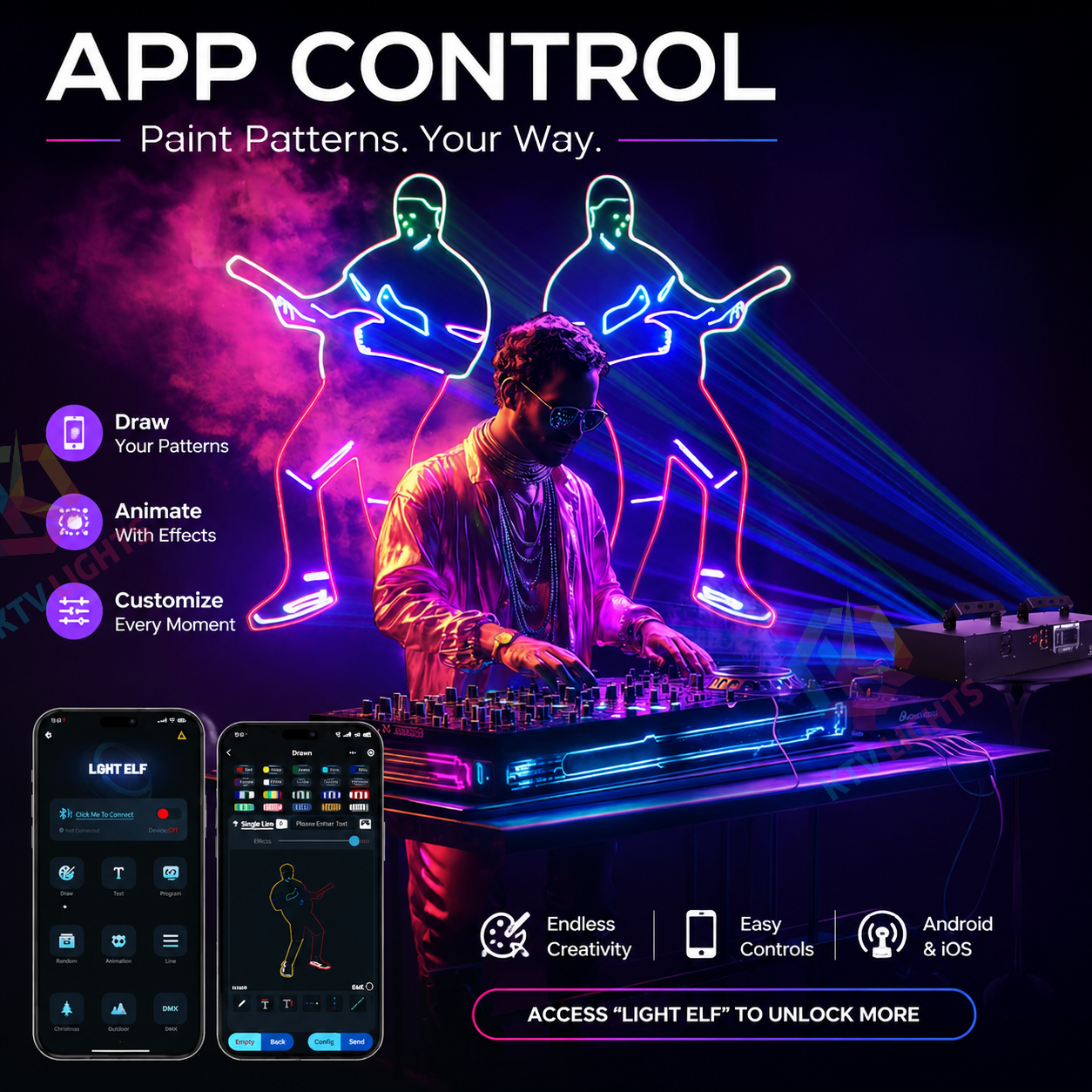 Four-head APP-controlled animated laser stage light - A16