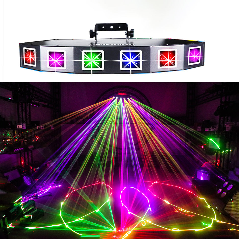 6-hole RGB scanning laser light DMX stage light-B26