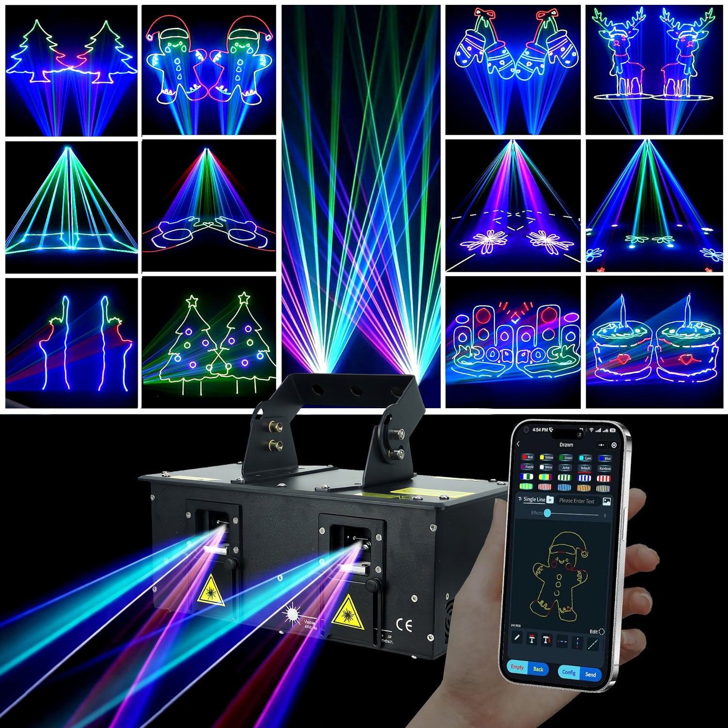 Dual-head APP control of laser stage lights-A37