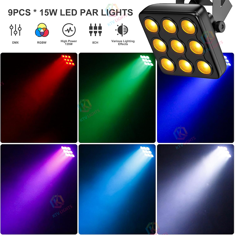 9 LED remote control square par light stage light-P28