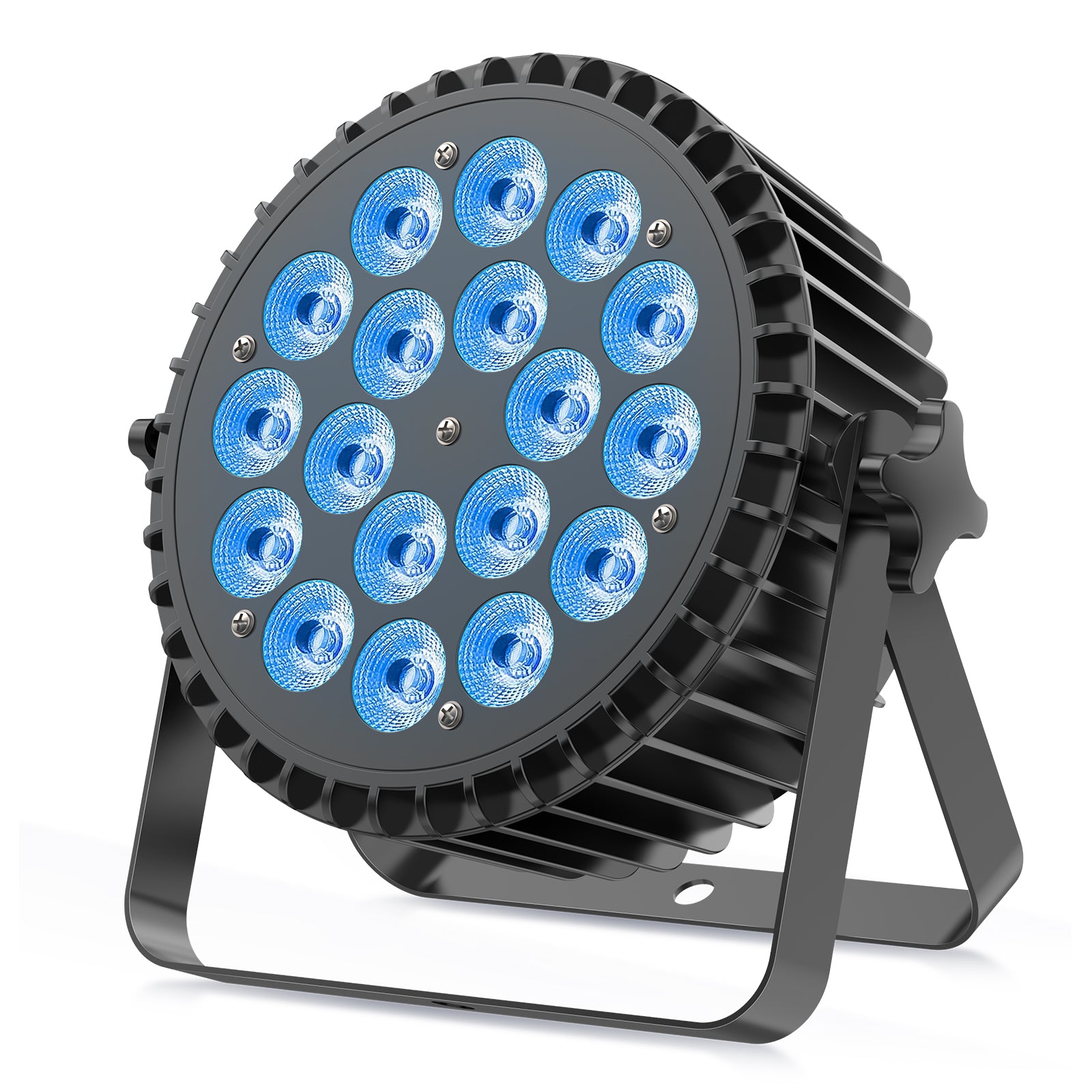 6-in-1 RGBW + UV 18-LED par light-P22