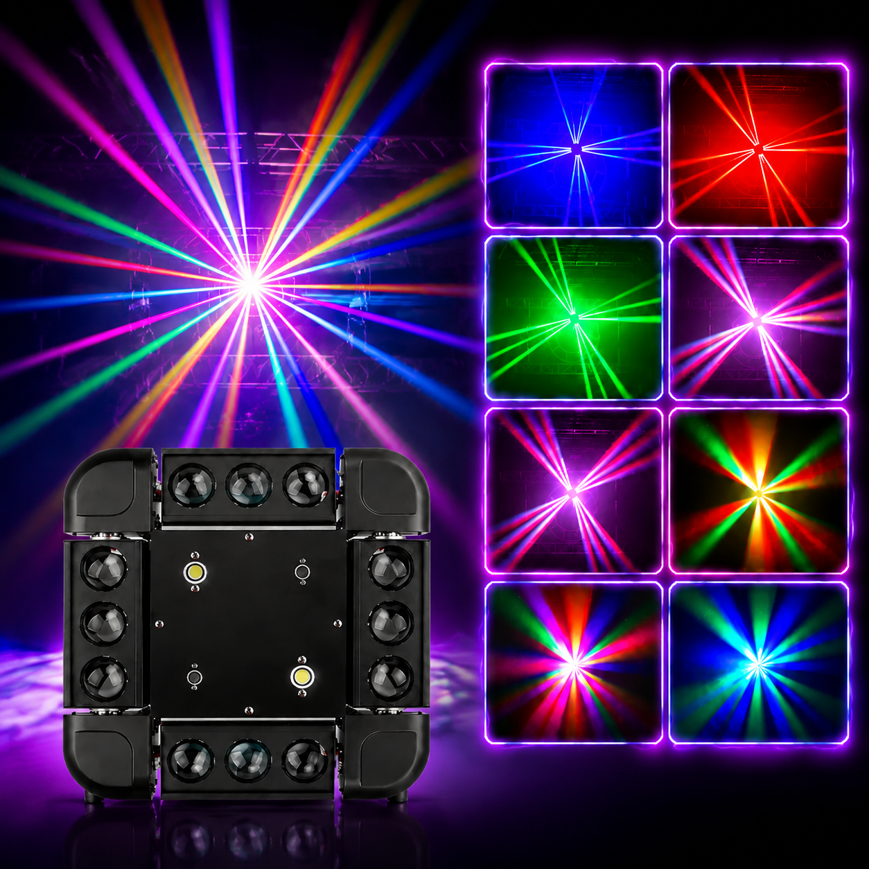 KTVLIGHTS 150W 4 in 1 Moving Head Light RGB DJ Stage Lighting-E2