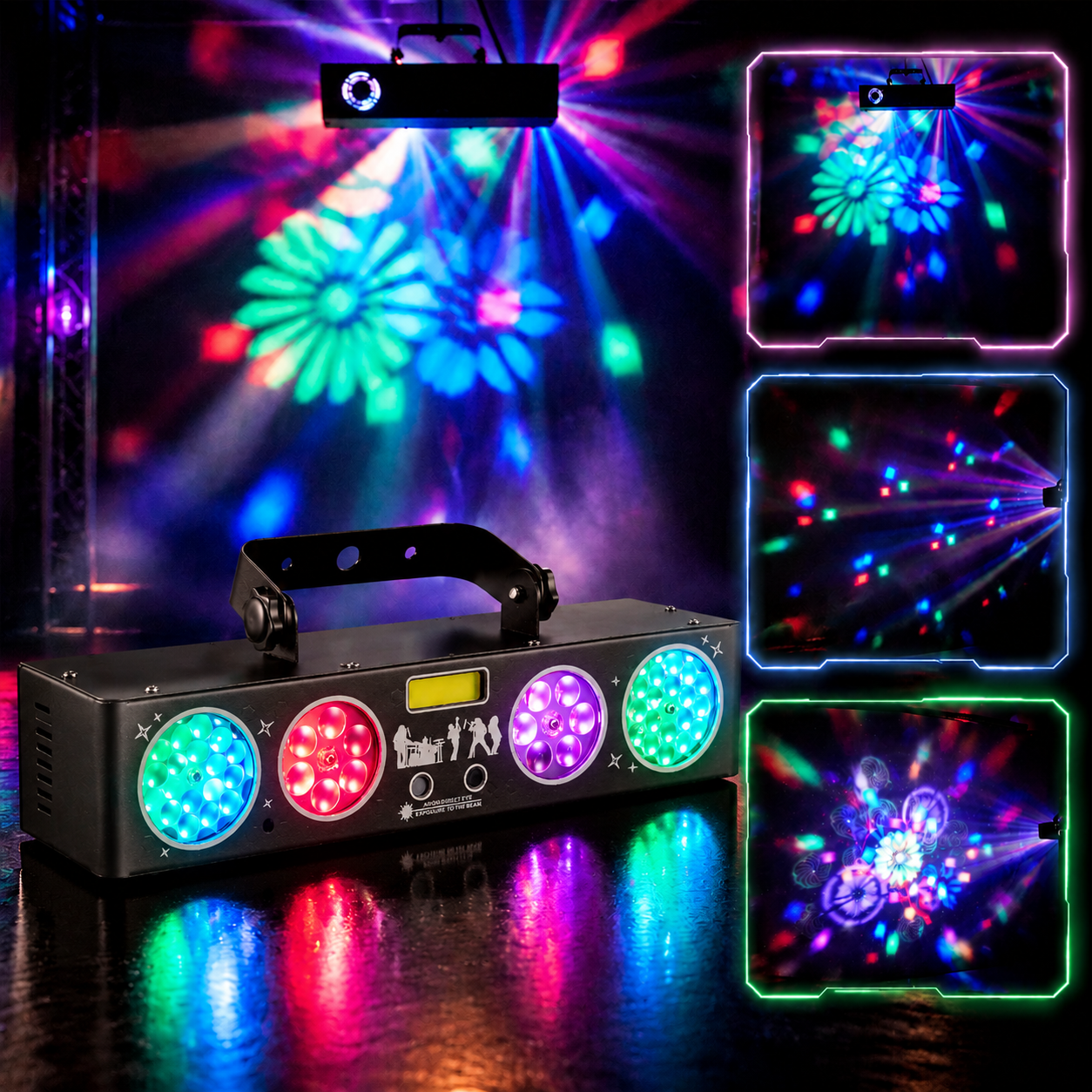 KTVLIGHTS 6IN1 LED Laser Stage Light for DJ Party Wedding Club- C9