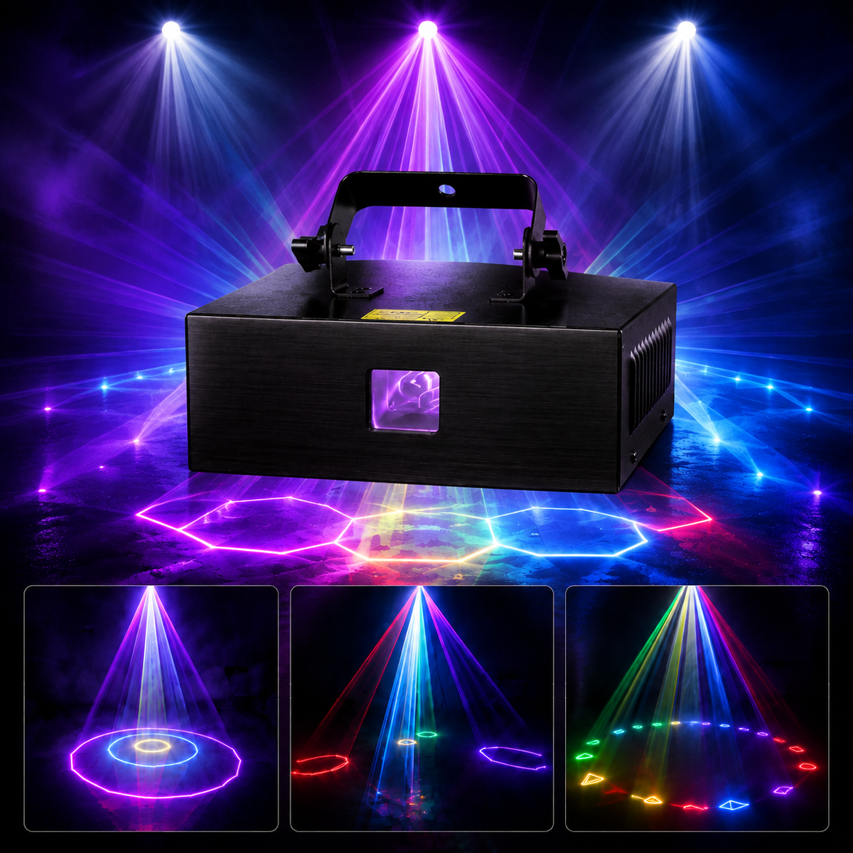 KTVLIGHTS 2W RGB Animation Beam Scanning DMX Stage Laser Light-A8