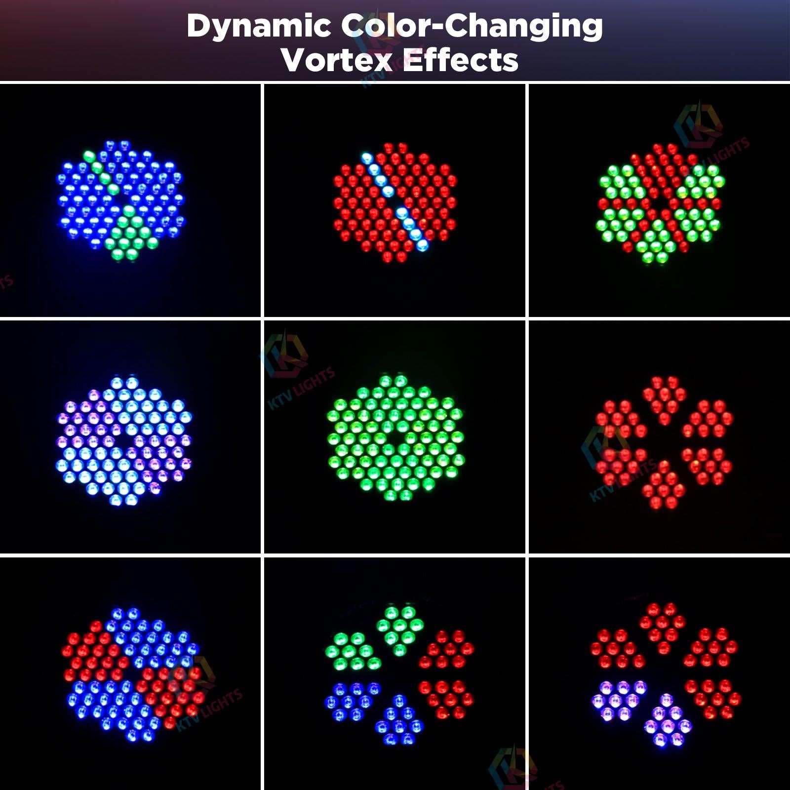 72 LED RGB PAR lights with dynamic vortex stage effect-P12