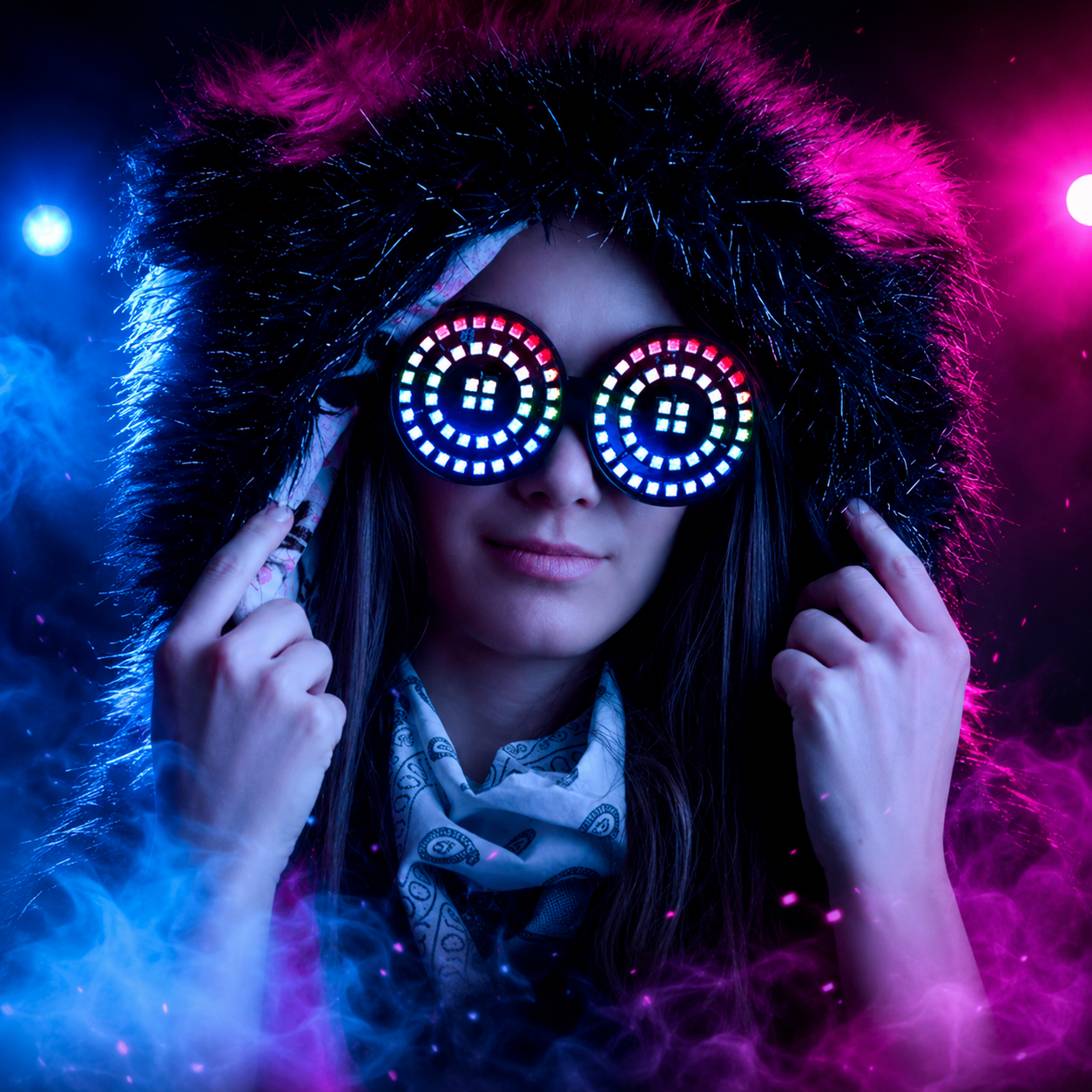 KTVLIGHTS REZZ Style LED Goggles for Rave Parties & DJ Shows-M57