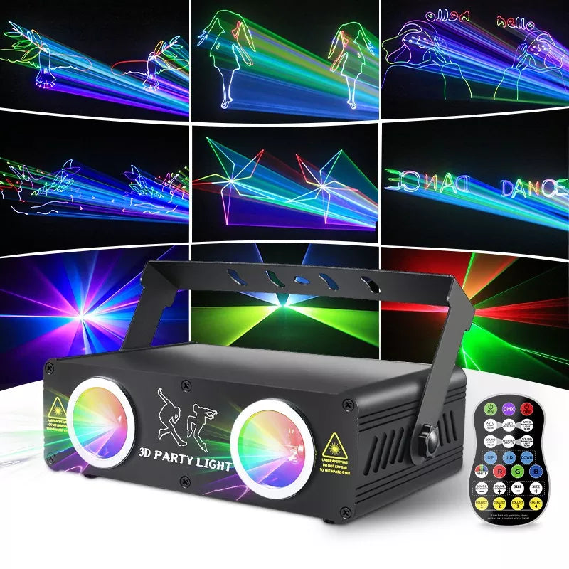 2025 New Dual Projection Full Color 3D Animation Laser Light-A28