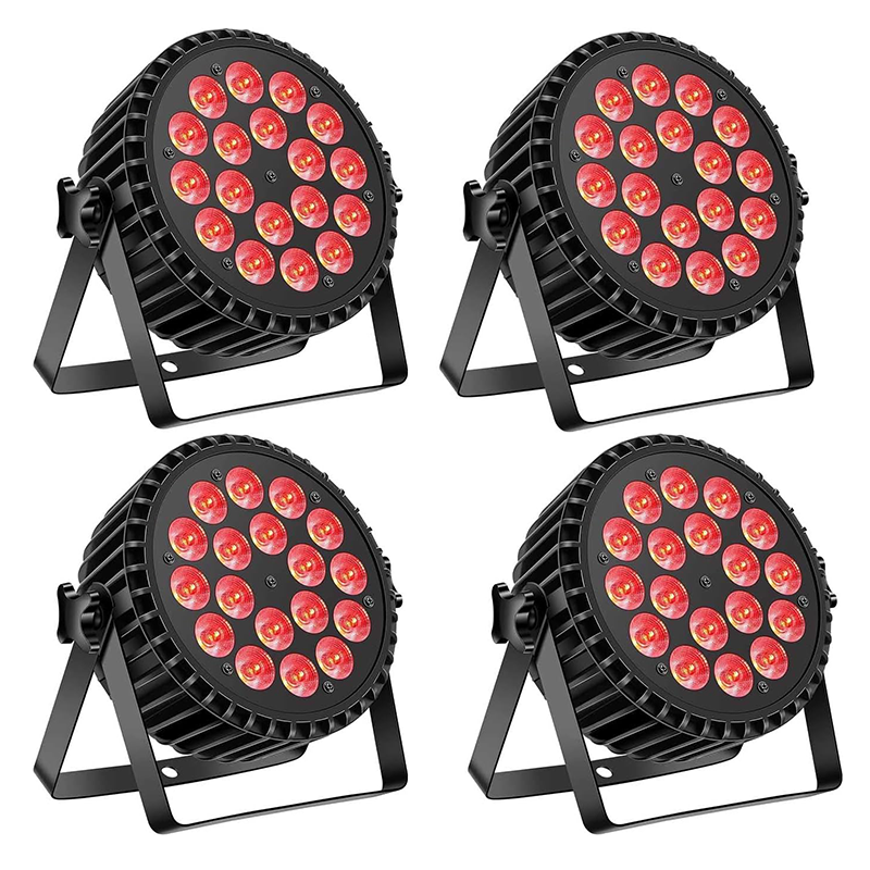 6-in-1 RGBW + UV 18-LED par light-P22