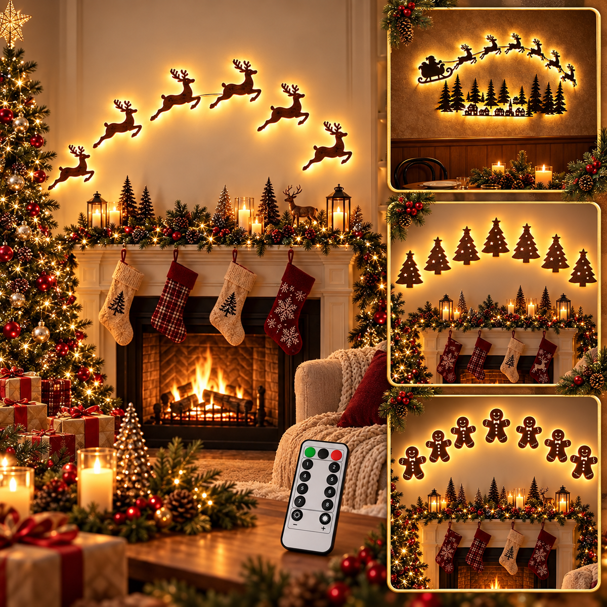 KTVLIGHTS Lighted Reindeer Christmas Wall Decor-M65