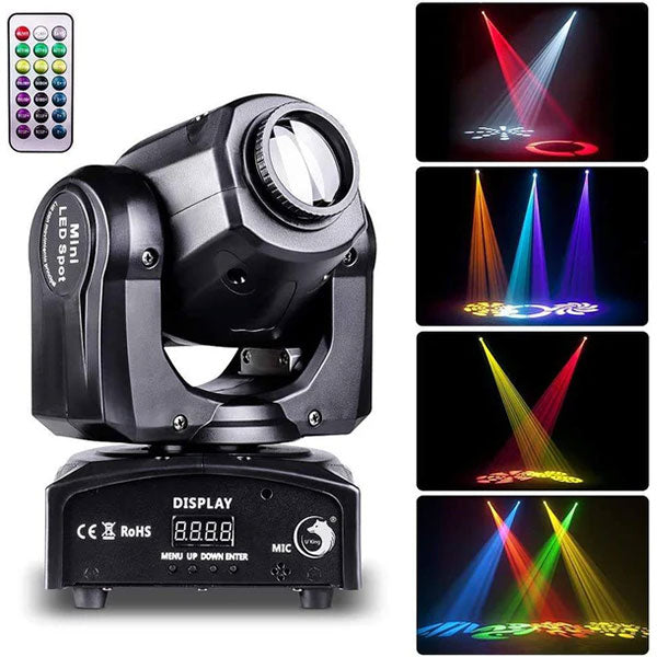 50W 8 Gobos 8 Colors Remote Control LED Moving Headlight-E27