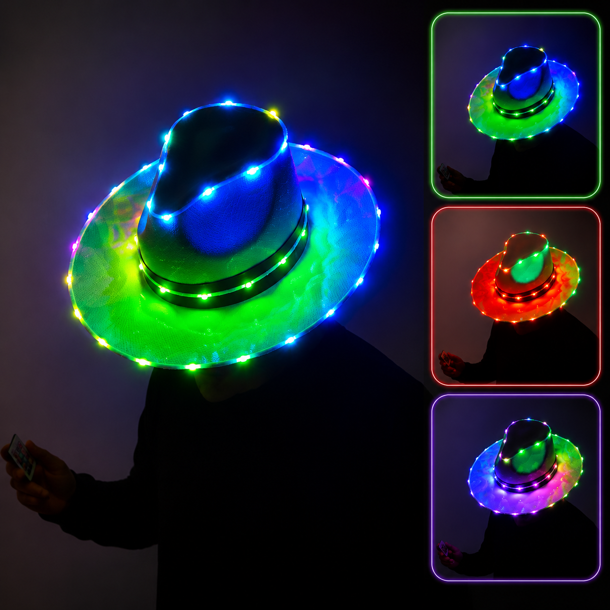 KTVLIGHTS LED Light Up Hat for Party, Rave & Festival Events-M6