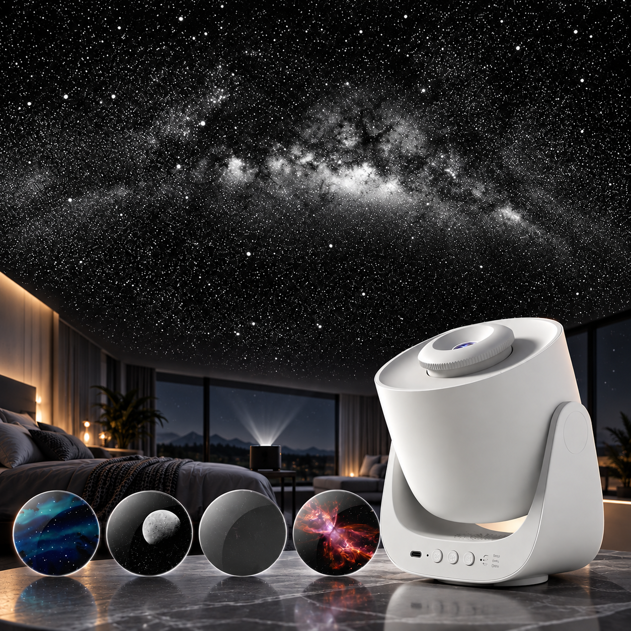 KTVLIGHTS Rechargeable Starry Sky Galaxy Projector for Bedroom-S58