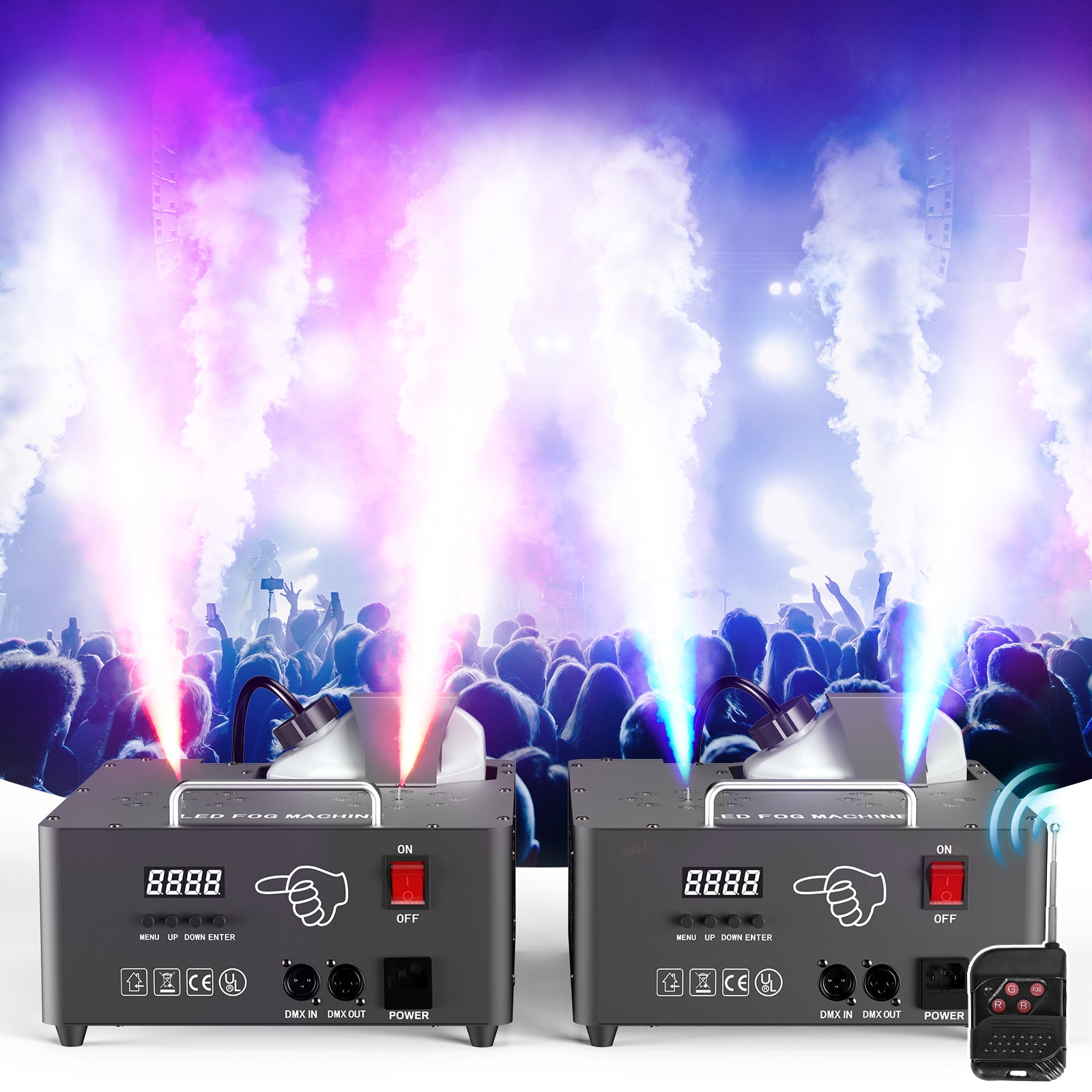 2000W Dual-Tube Adjustable LED RGB Smoke Machine-Y11
