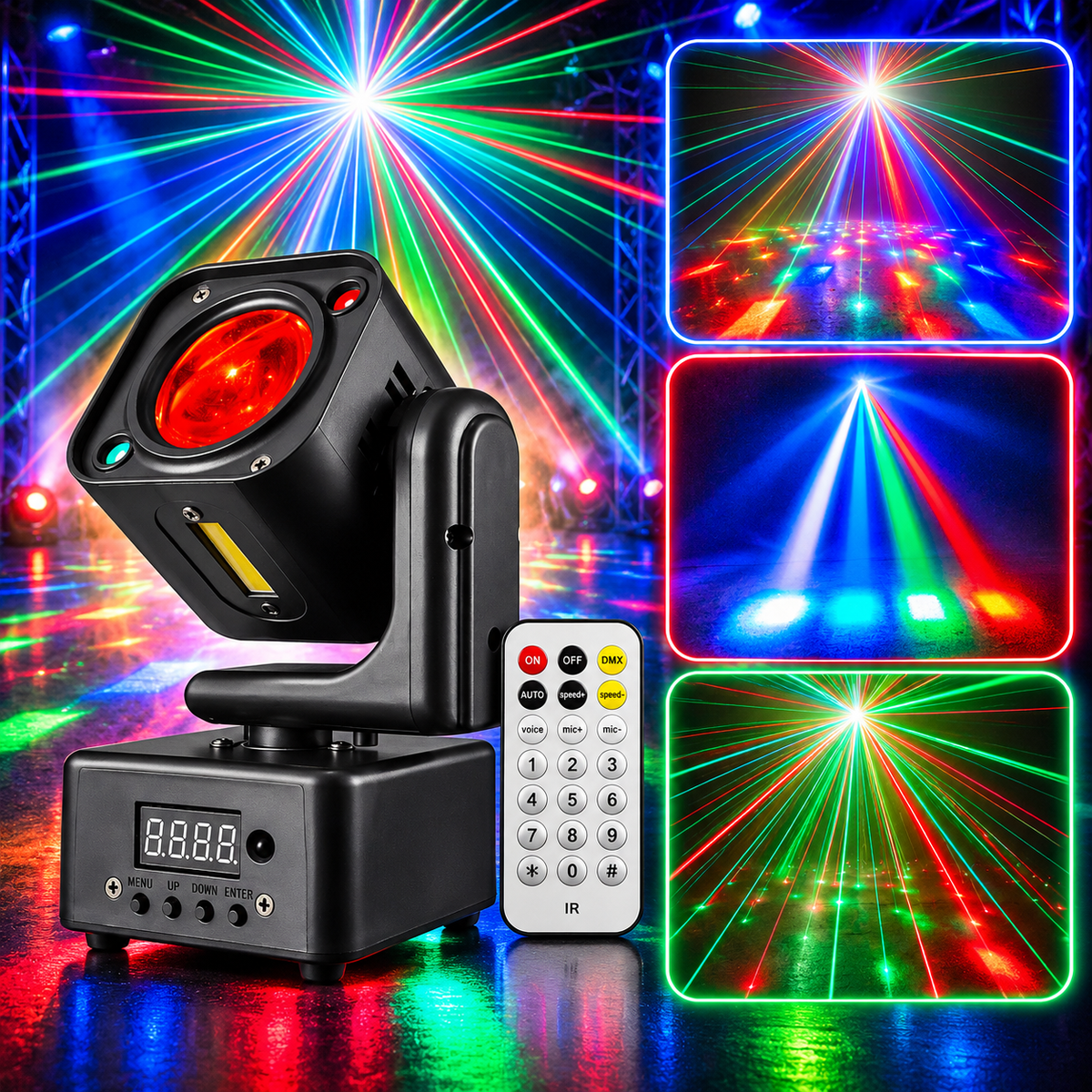 KTVLIGHTS Mini Moving Head Star Laser DJ Party Stage Light-B60