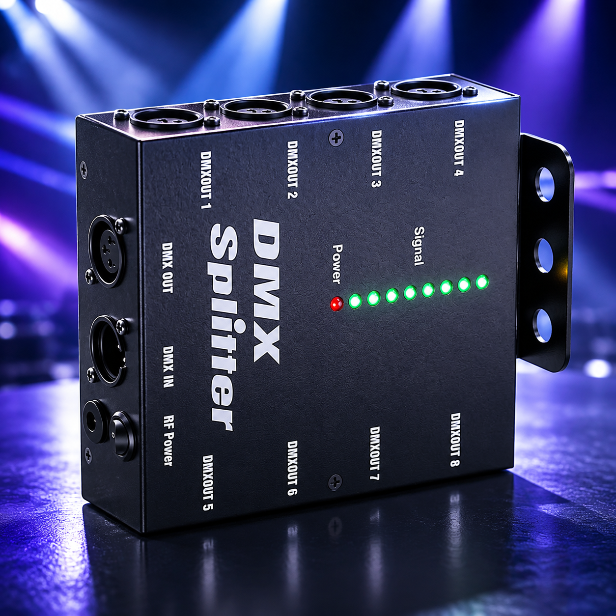 KTVLIGHTS 8-Way Isolated DMX512 Splitter Amplifier-D4