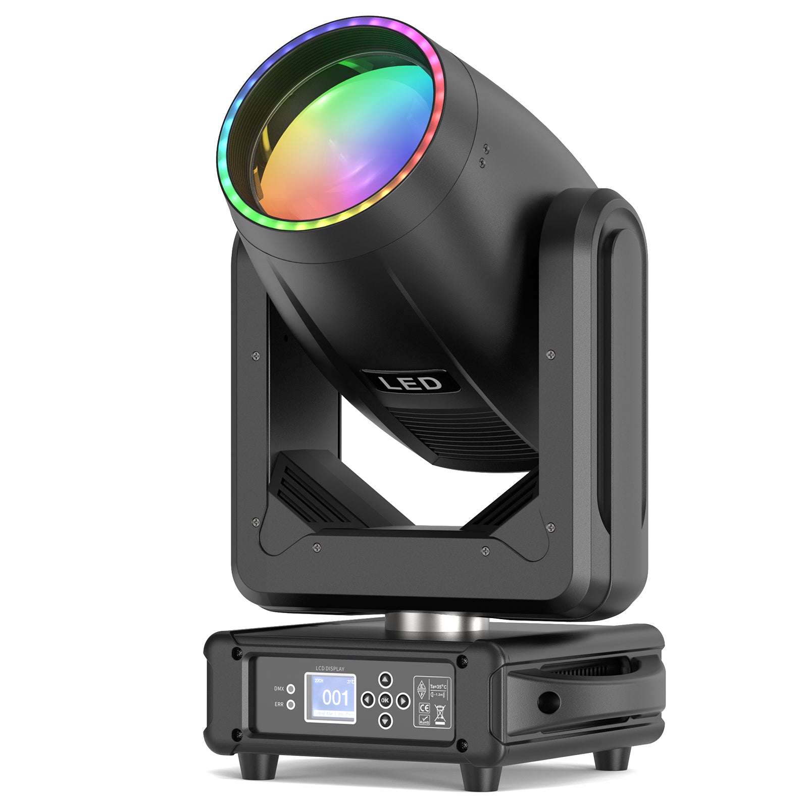200W LED Beam Moving Headlight 18 Gobos 15 Colors 8+48 Prism Stage Light-E25