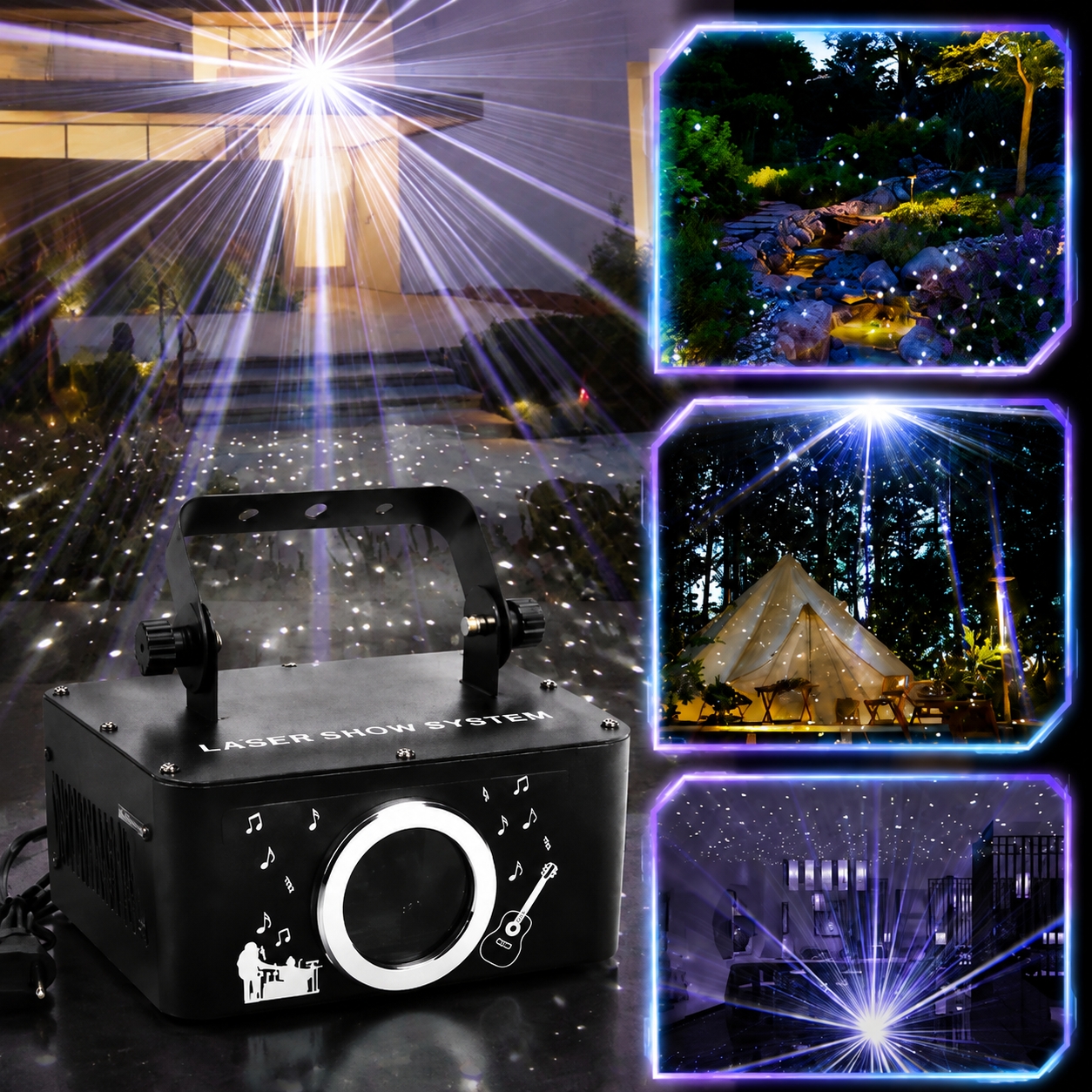 KTVLIGHTS Snowflake and Starry Sky Laser Light for Parties and Events-B34