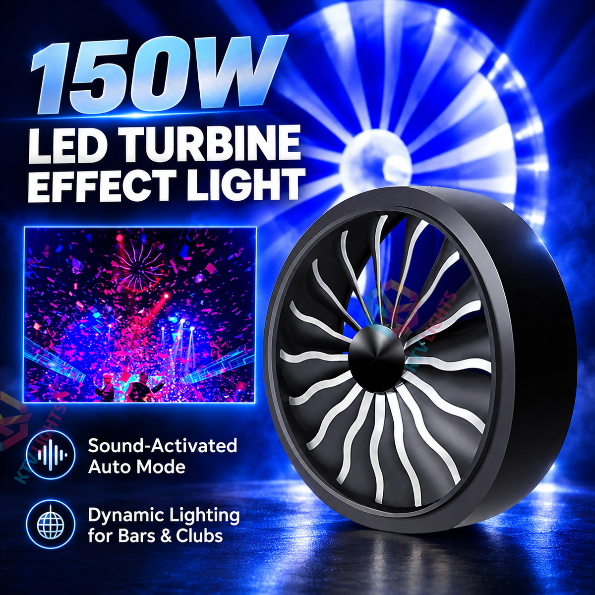 KTVLIGHTS 150W RGB DMX Aircraft Engine Fan Stage Light-X30
