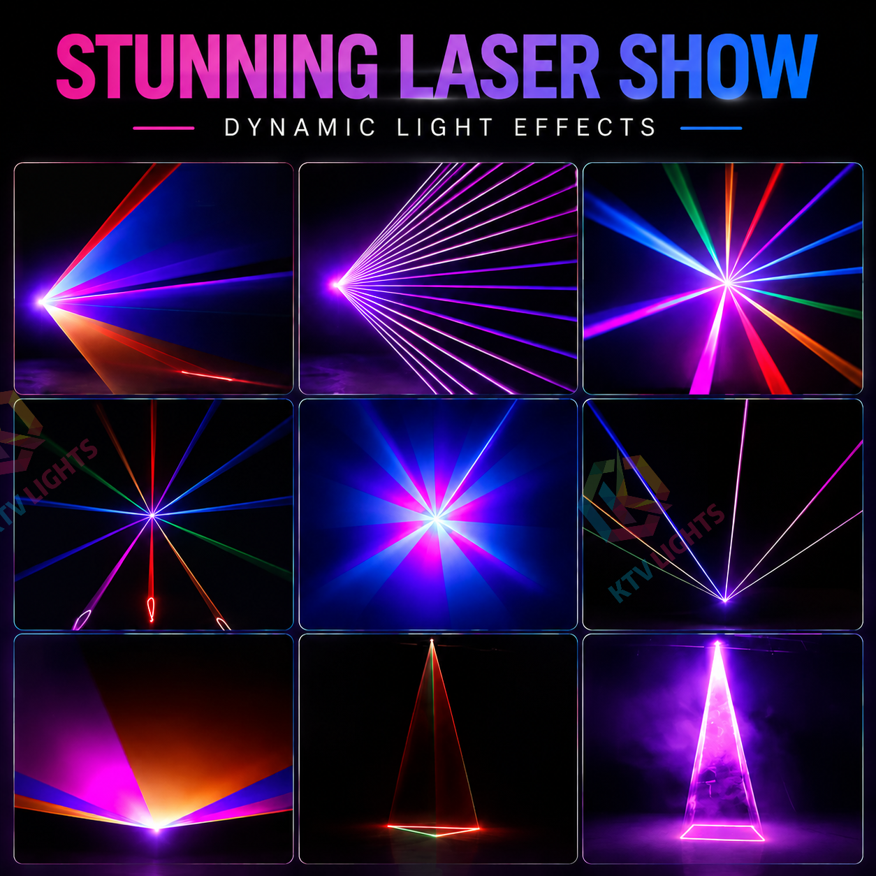 KTVLIGHTS 3W RGB 3D Animation IP65 Waterproof DMX Outdoor Laser Light-A23