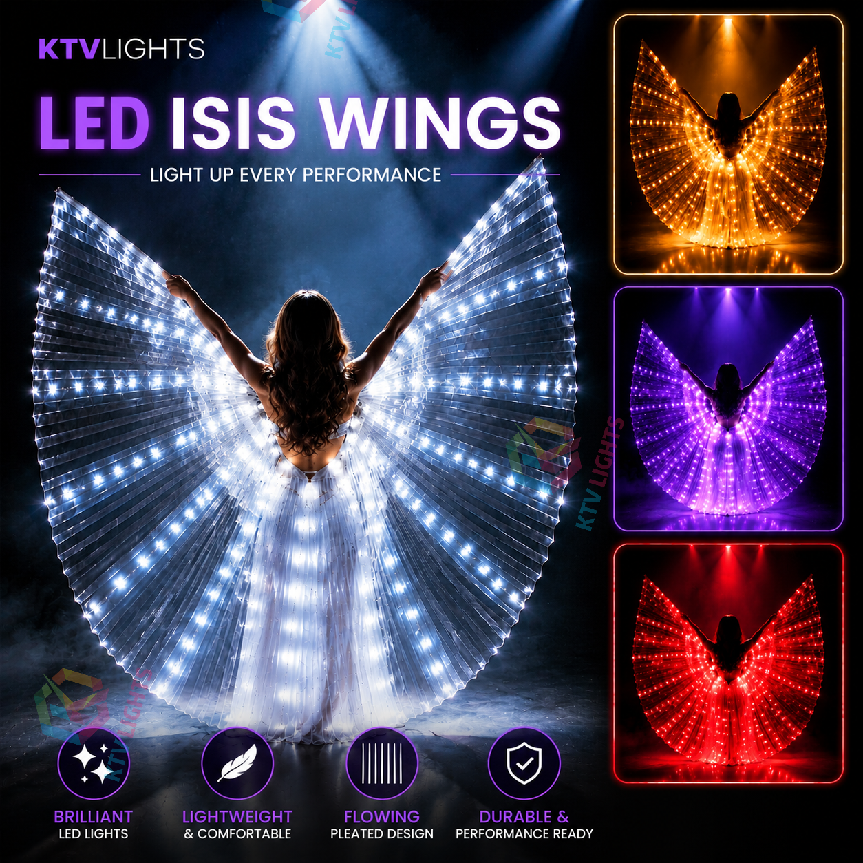 KTVLIGHTS Glow Like A Goddess With LED Dance Wings-M37