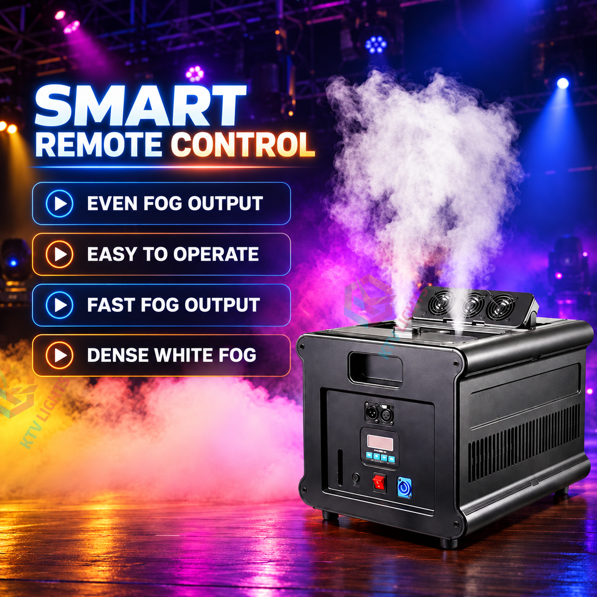 KTVLIGHTS 600W/900W Single/Dual-Nozzle Stage Fog Machine-Y19