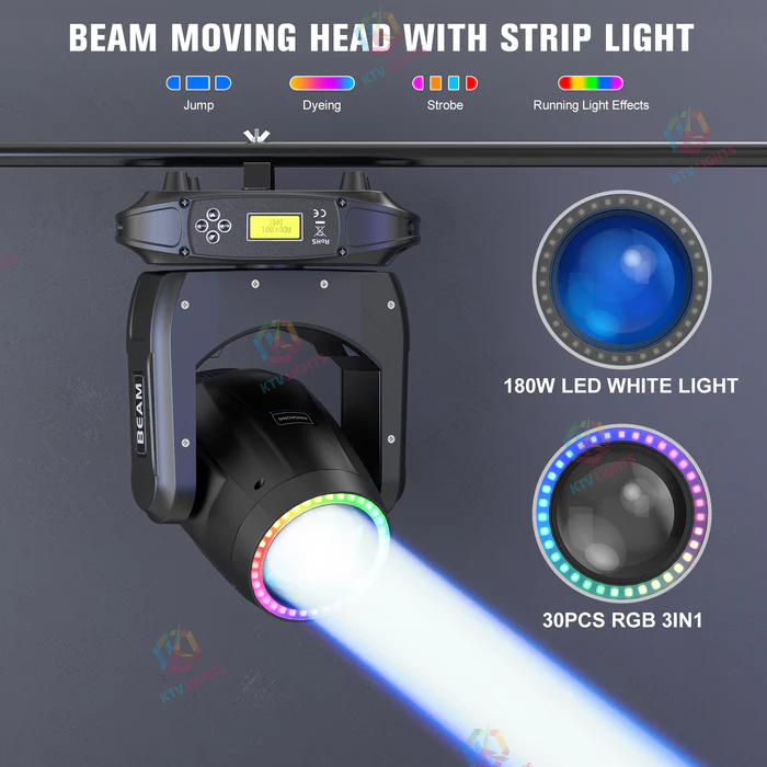 180W LED Rainbow Beam and Pattern Moving Head Light-E43