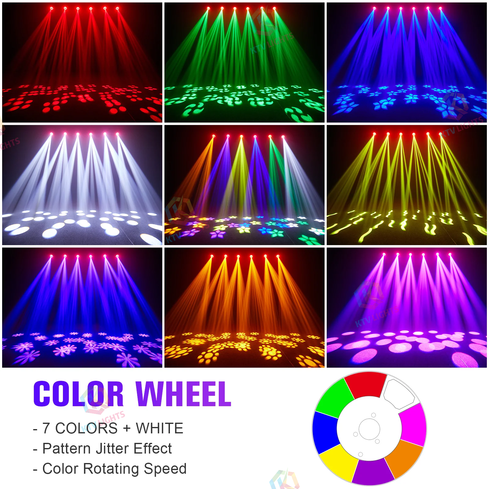 100W LED Rainbow Effect Light 8 GOBOs 8 Colors 6 Prism Moving Head Light - E44
