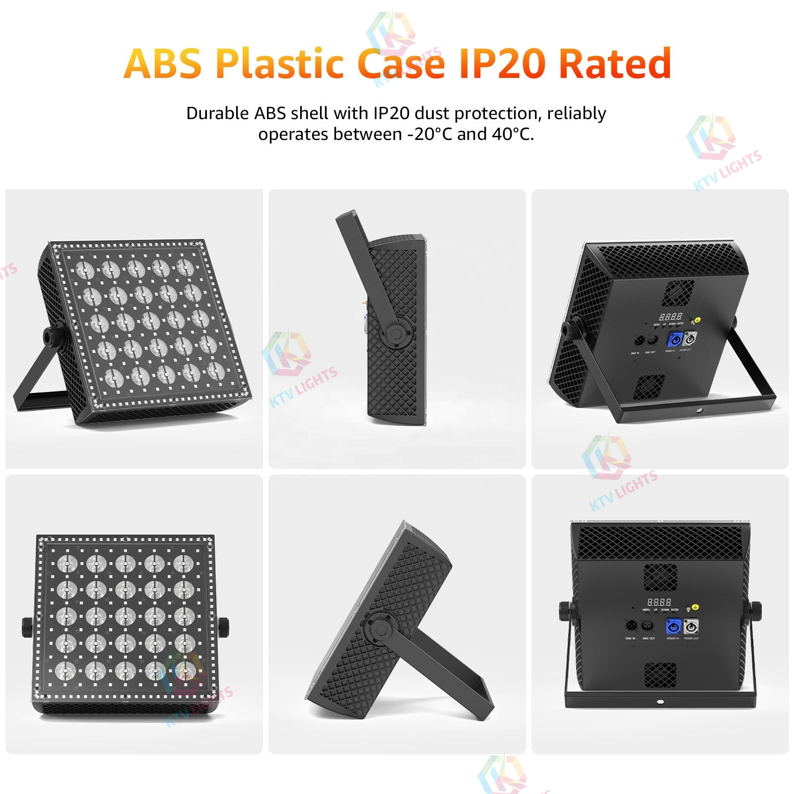 200W 5x5 LED Sound-Controlled DMX512 Wall Washer Light - X24