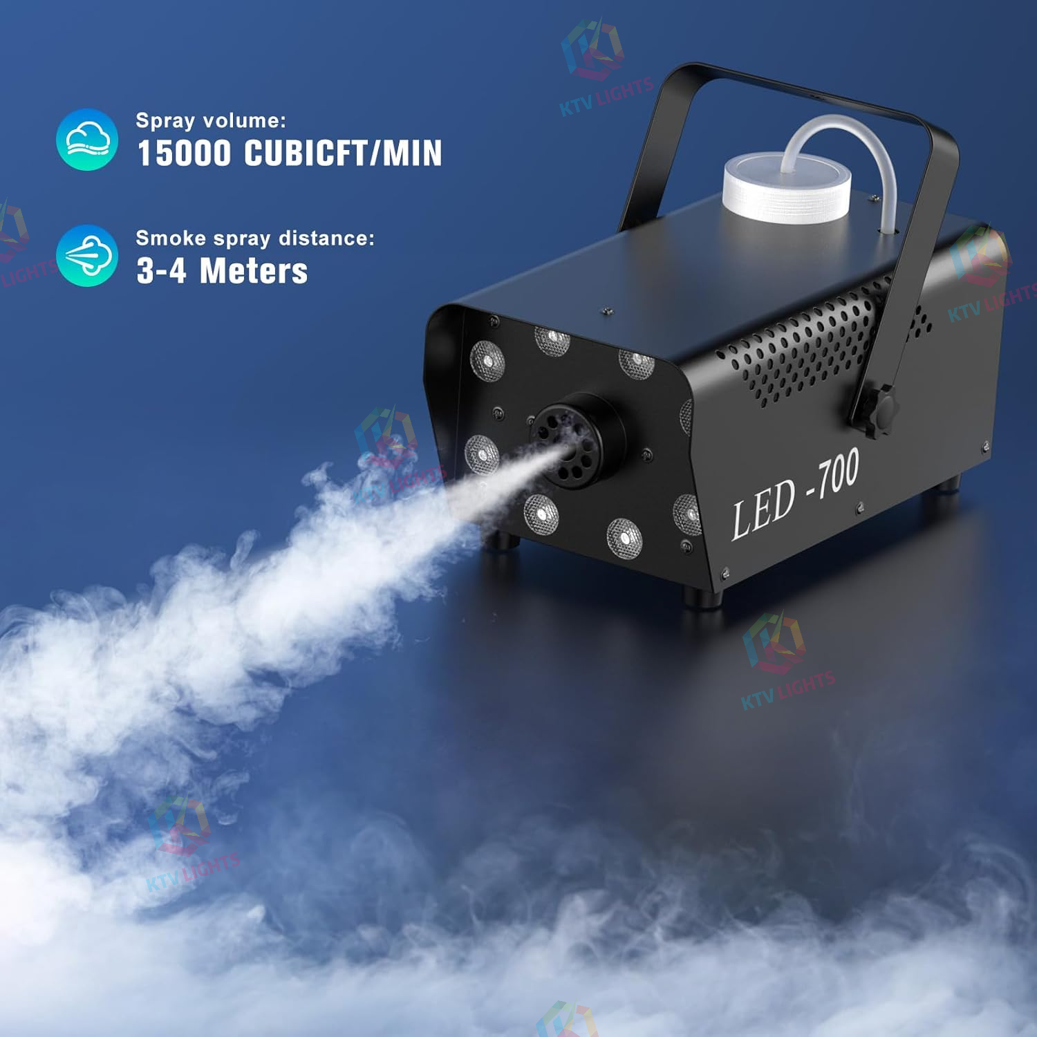 700W Fog Machine 8 RGB LED Lights 14 Colorful LED Effect -Y16
