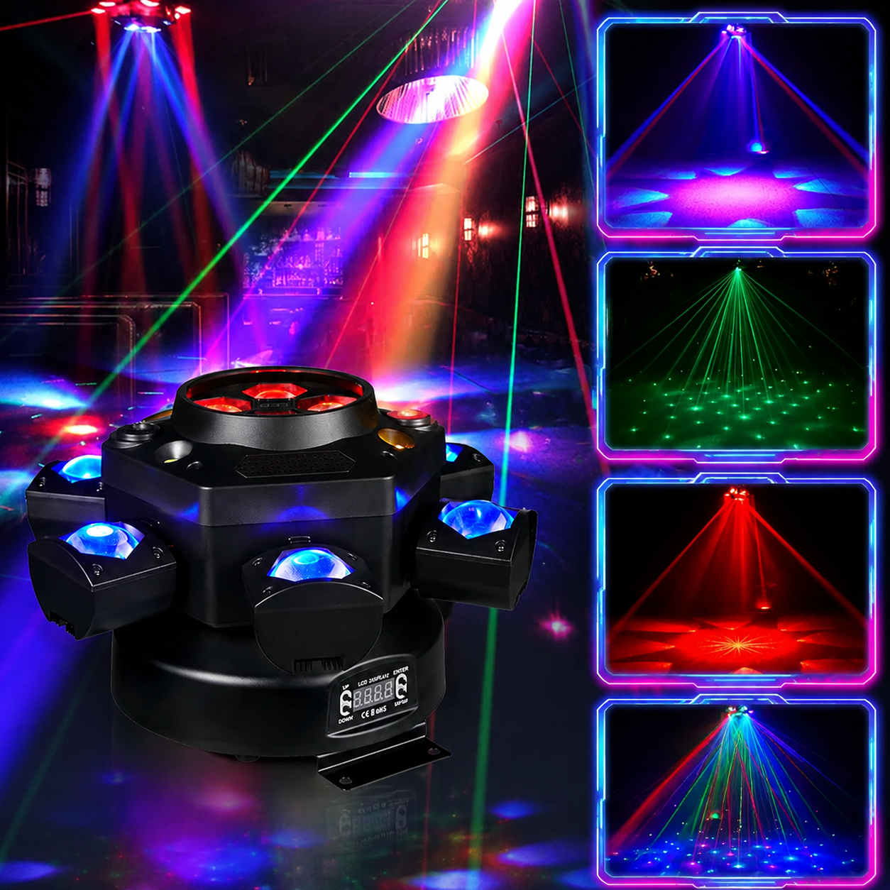 150W six-arm bee eye stage light-E3